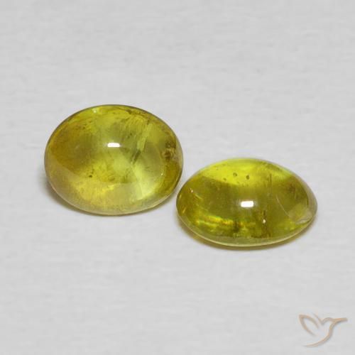 Gemas de esfena Dorado terroso natural de 1.56 ct, Ovalada, Transparente