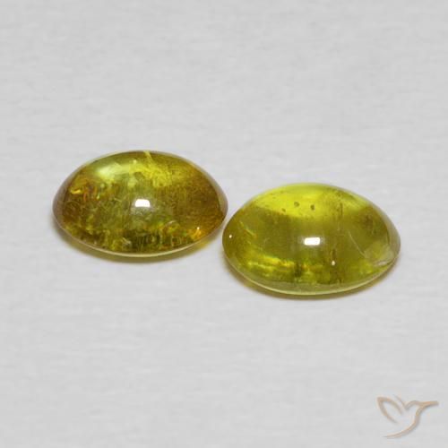 Gemas de esfena Dorado terroso natural de 1.56 ct, Ovalada, Transparente