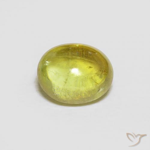 1.58ct Natural Amarillo verdoso esfena, Ovalada, Transparente