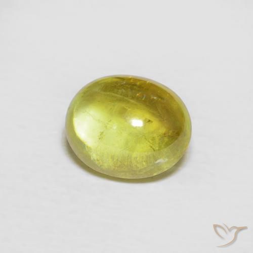 esfena Amarillo verdoso natural de 1.58 ct, Ovalada, Transparente