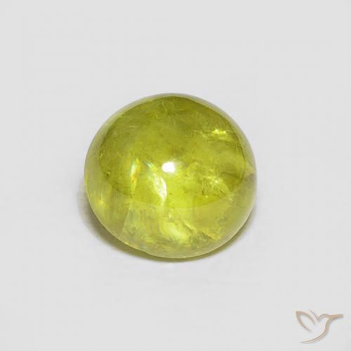 1.80ct Natural Verde bosque cálido esfena, Ovalada, Transparente