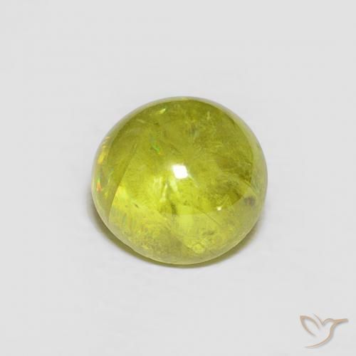 esfena Verde bosque cálido natural de 1.80 ct, Ovalada, Transparente