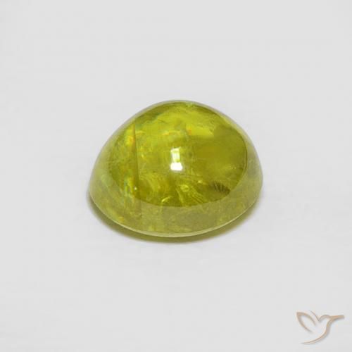 esfena Verde bosque cálido natural de 1.80 ct, Ovalada, Transparente