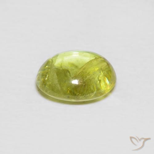 esfena Verde medio natural de 1.75 ct, Ovalada, Transparente