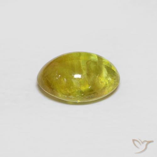esfena Amarillo amarronado natural de 0.94 ct, Ovalada, Transparente