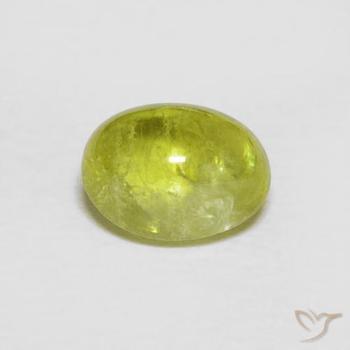 1.59ct Natural Verde terroso cálido esfena, Ovalada, Transparente