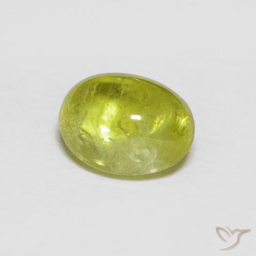 esfena Verde terroso cálido natural de 1.59 ct, Ovalada, Transparente