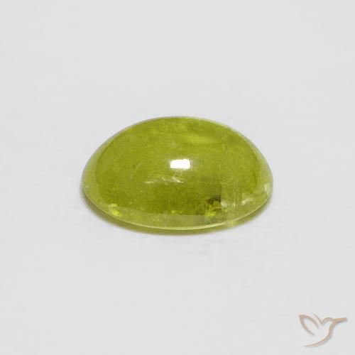 esfena Verde terroso cálido natural de 1.59 ct, Ovalada, Transparente