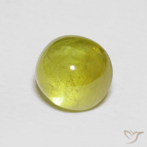 esfena Amarillo medio natural de 2.10 ct, Ovalada, Transparente
