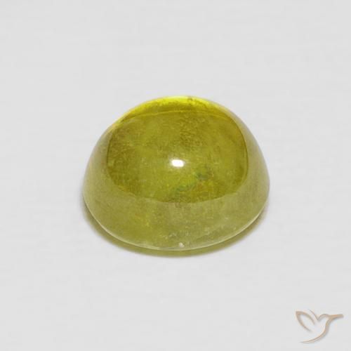 esfena Amarillo medio natural de 2.10 ct, Ovalada, Transparente