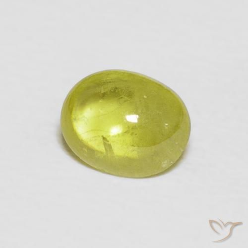 esfena Amarillo medio natural de 1.19 ct, Ovalada, Transparente
