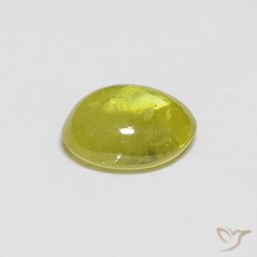 esfena Amarillo medio natural de 1.19 ct, Ovalada, Transparente