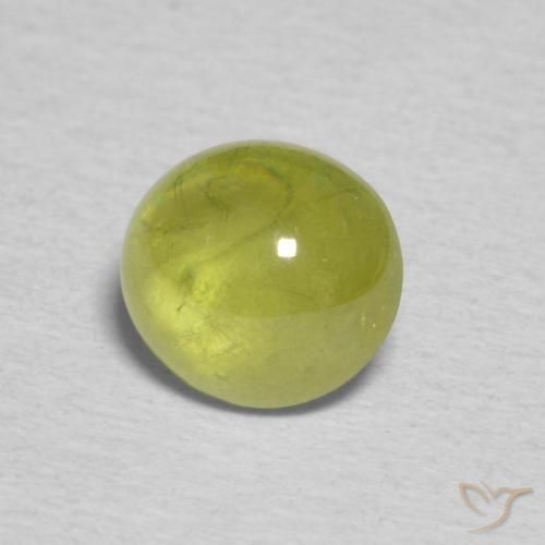 esfena Verde amarillento natural de 1.27 ct, Ovalada, Transparente