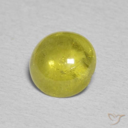 esfena Amarillo medio natural de 1.19 ct, Ovalada, Transparente