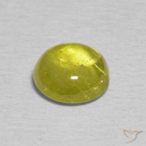 esfena Amarillo medio natural de 1.19 ct, Ovalada, Transparente