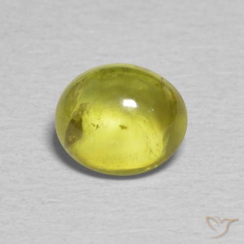 1.17ct Natural Verde amarillento esfena, Ovalada, Transparente