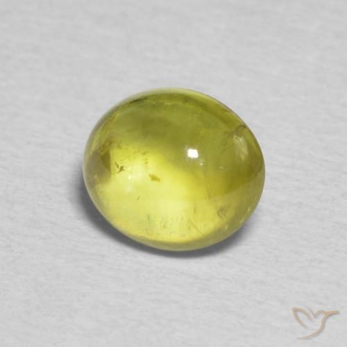 esfena Verde amarillento natural de 1.17 ct, Ovalada, Transparente