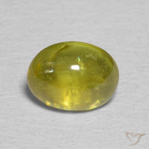 0.87ct Natural Verde terroso cálido esfena, Ovalada, Transparente