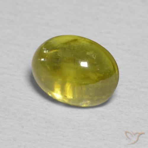 esfena Verde terroso cálido natural de 0.87 ct, Ovalada, Transparente