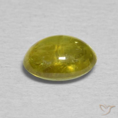 esfena Verde terroso cálido natural de 0.87 ct, Ovalada, Transparente