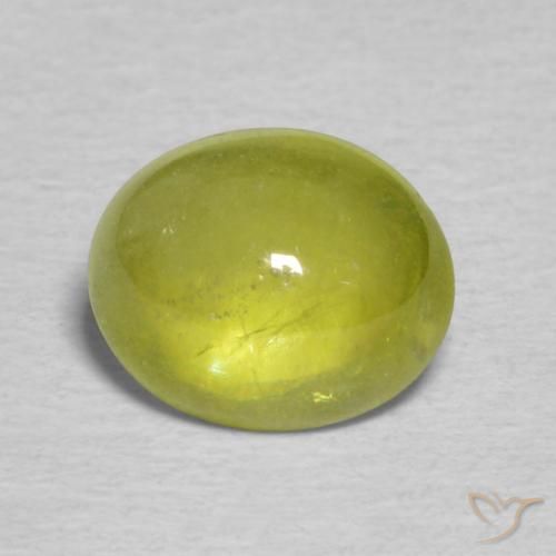 1.63ct Natural Verde amarillento esfena, Ovalada, Transparente