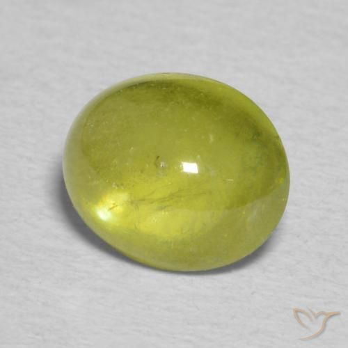 esfena Verde amarillento natural de 1.63 ct, Ovalada, Transparente