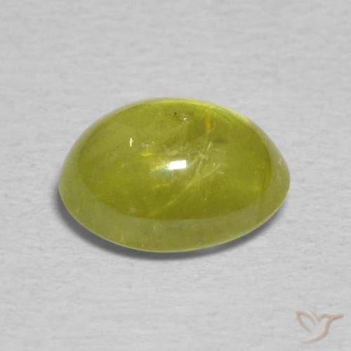 esfena Verde amarillento natural de 1.63 ct, Ovalada, Transparente