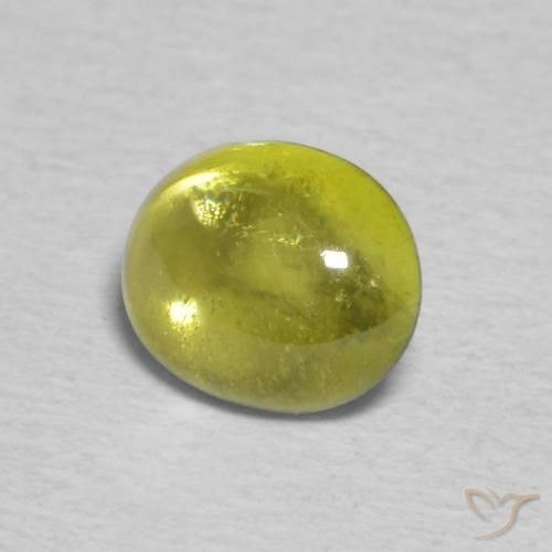esfena Verde terroso cálido natural de 0.75 ct, Ovalada, Transparente