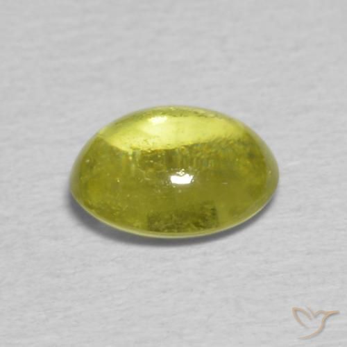 esfena Verde terroso cálido natural de 0.75 ct, Ovalada, Transparente