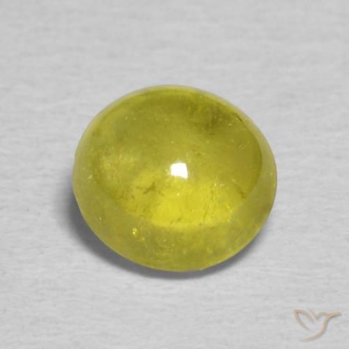 0.85ct Natural Verde terroso cálido esfena, Ovalada, Transparente