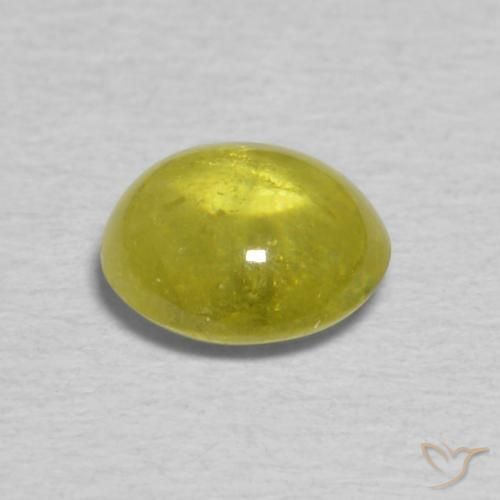 esfena Verde terroso cálido natural de 0.85 ct, Ovalada, Transparente
