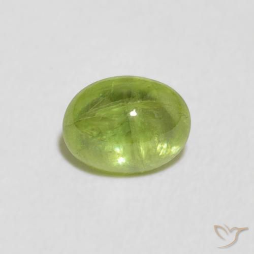 0.85ct Natural Verde claro esfena, Ovalada, Transparente
