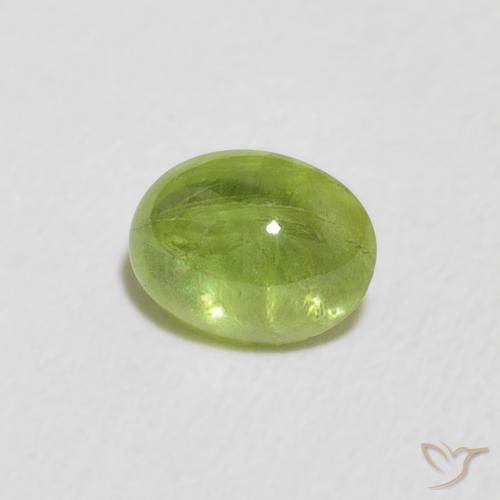 esfena Verde claro natural de 0.85 ct, Ovalada, Transparente