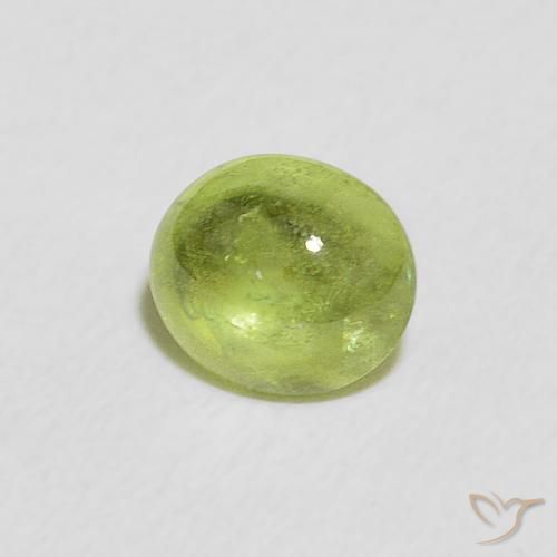 esfena Verde amarillento natural de 0.80 ct, Ovalada, Transparente