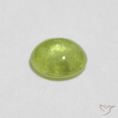 esfena Verde amarillento natural de 0.80 ct, Ovalada, Transparente