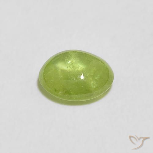 esfena Verde vivo natural de 1.02 ct, Ovalada, Transparente