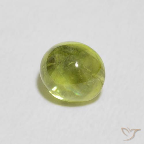 esfena Verde vivo natural de 0.67 ct, Ovalada, Transparente