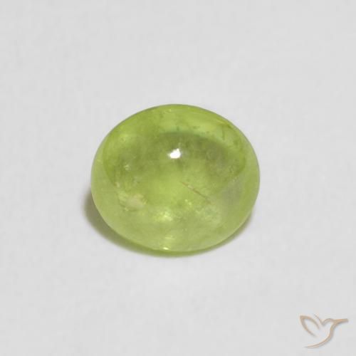 0.78ct Natural Verde medio esfena, Ovalada, Transparente