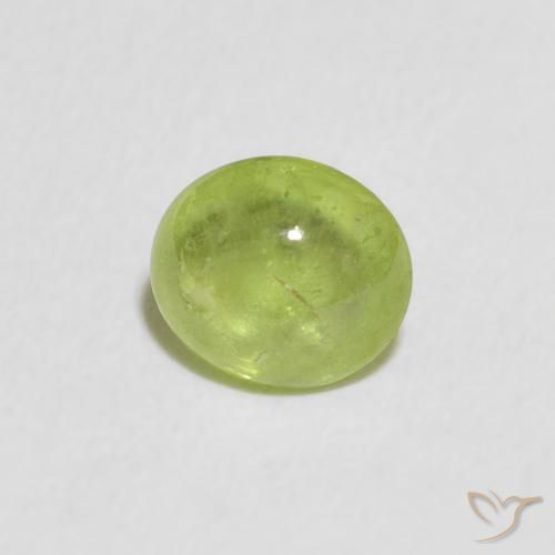 esfena Verde medio natural de 0.78 ct, Ovalada, Transparente