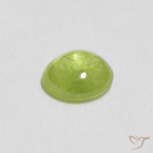 esfena Verde medio natural de 0.78 ct, Ovalada, Transparente