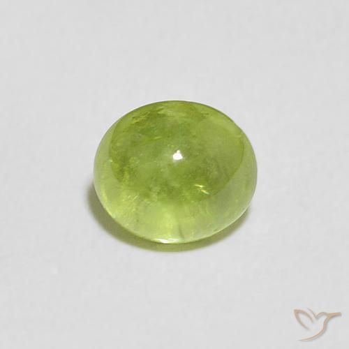 1.09ct Natural Verde amarillento intenso esfena, Ovalada, Transparente