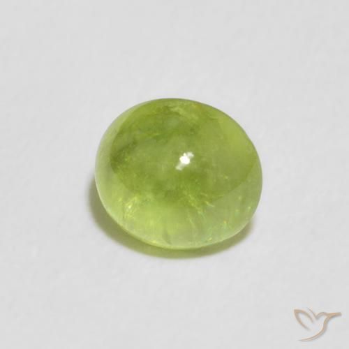 esfena Verde amarillento intenso natural de 1.09 ct, Ovalada, Transparente