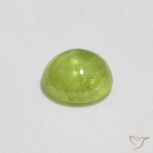 esfena Verde amarillento intenso natural de 1.09 ct, Ovalada, Transparente
