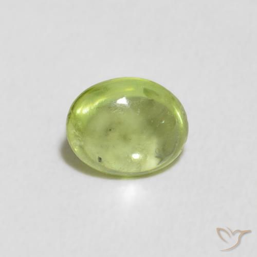 0.66ct Natural Verde claro esfena, Ovalada, Transparente