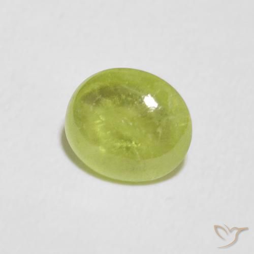 esfena Verde vivo natural de 1.15 ct, Ovalada, Transparente