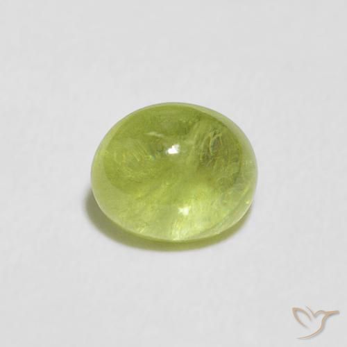 1.32ct Natural Verde amarillento esfena, Ovalada, Transparente