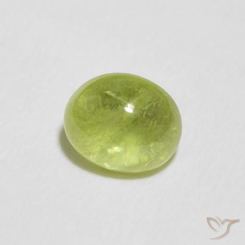 esfena Verde amarillento natural de 1.32 ct, Ovalada, Transparente