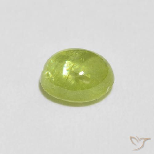 esfena Verde amarillento natural de 1.32 ct, Ovalada, Transparente