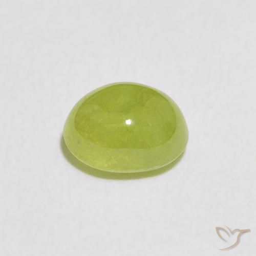 esfena Verde medio natural de 1.18 ct, Ovalada, Transparente