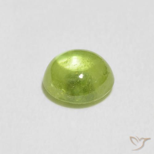 esfena Verde medio natural de 0.97 ct, Redondo, Transparente